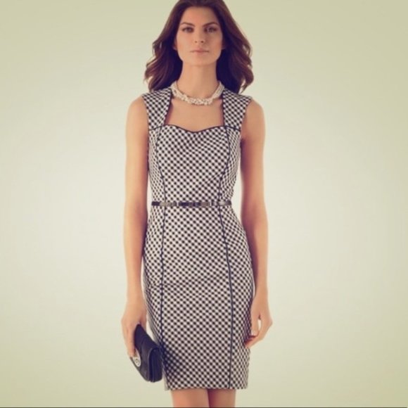 White House Black Market Dresses & Skirts - White House Black Market Gingham Sheath Dress Sz12